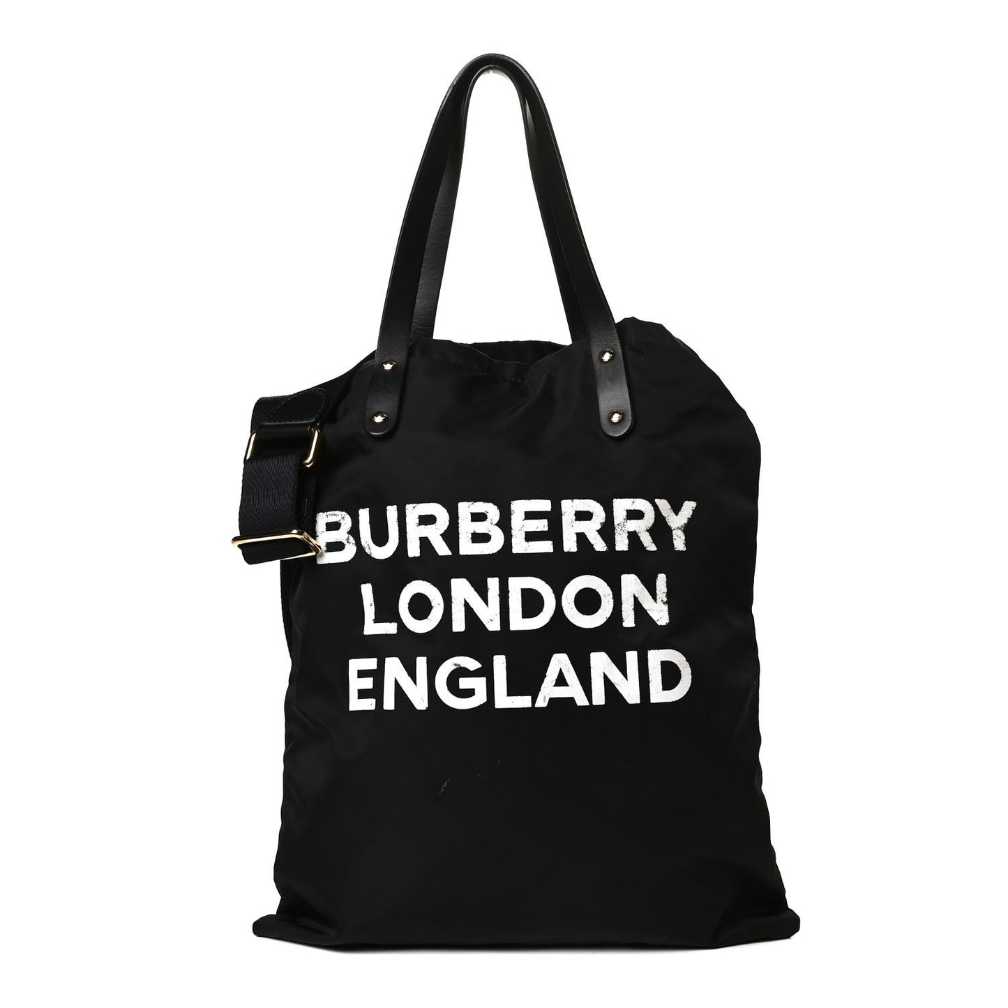 Nylon London England Print Logo Flat Tote Black