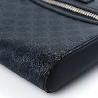 Gucci GG Supreme Monogram Web Small Flat Messenger Bag Black Grey 9 of 9