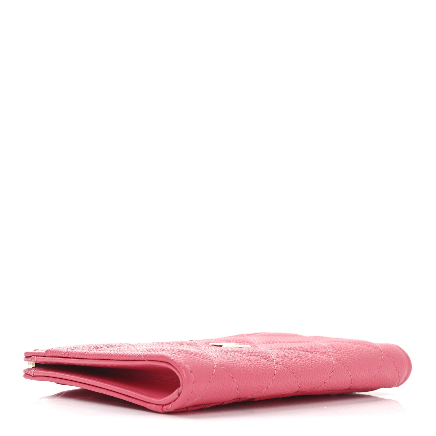 Caviar Quilted CC Zip Around Card Holder Pink