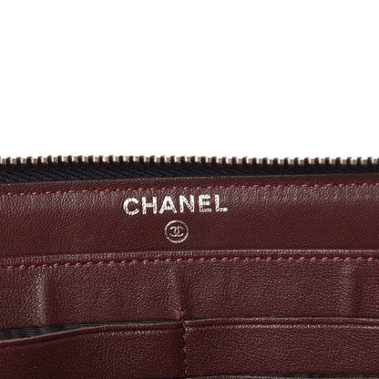 Chanel Lambskin Quilted Large Gusset Zip Around Wallet Black 6 of 12