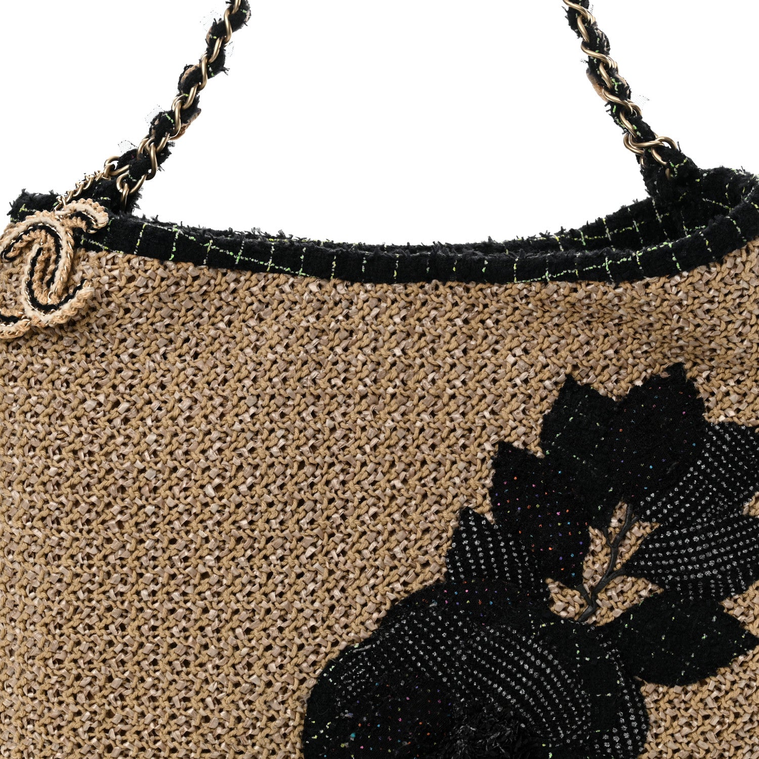 Chanel Tweed Woven Raffia Country Coco Hobo 8 of 10