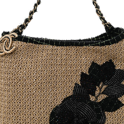Chanel Tweed Woven Raffia Country Coco Hobo 8 of 10