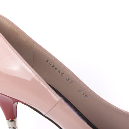 Gucci Patent GG Bow Sadie Spike High Heel Pumps 37 Perfect Pink 8 of 10