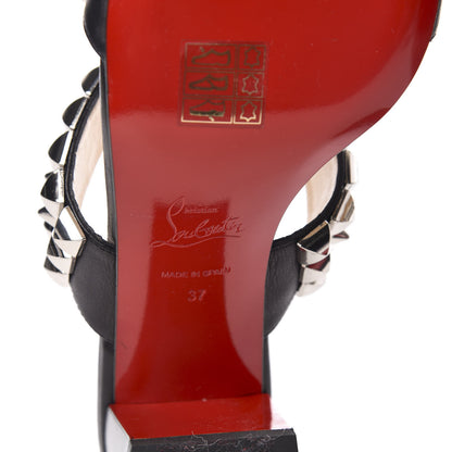Christian Louboutin Calfskin Studded Tina Goes Mad 55 Slide Sandals 37 Black 6 of 7