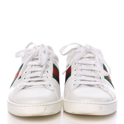 Gucci Calfskin Ayers Bee Embroidered Womens Ace Sneakers 37 White Green 2 of 23
