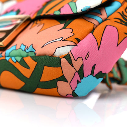 Fendi Nylon Vitello Century Opaco All Over Floral Belt Baguette Aranciata Burnt Orange 9 of 9