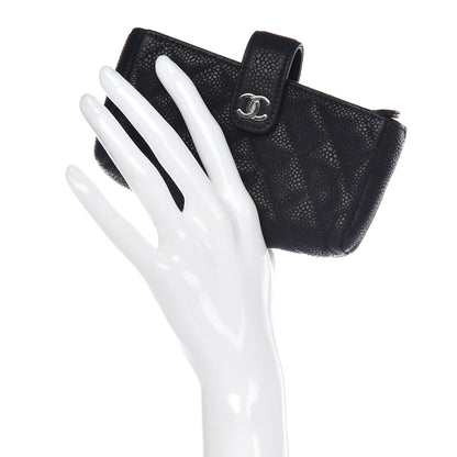 Chanel Caviar Quilted Mini Phone Holder Clutch Black 2 of 11