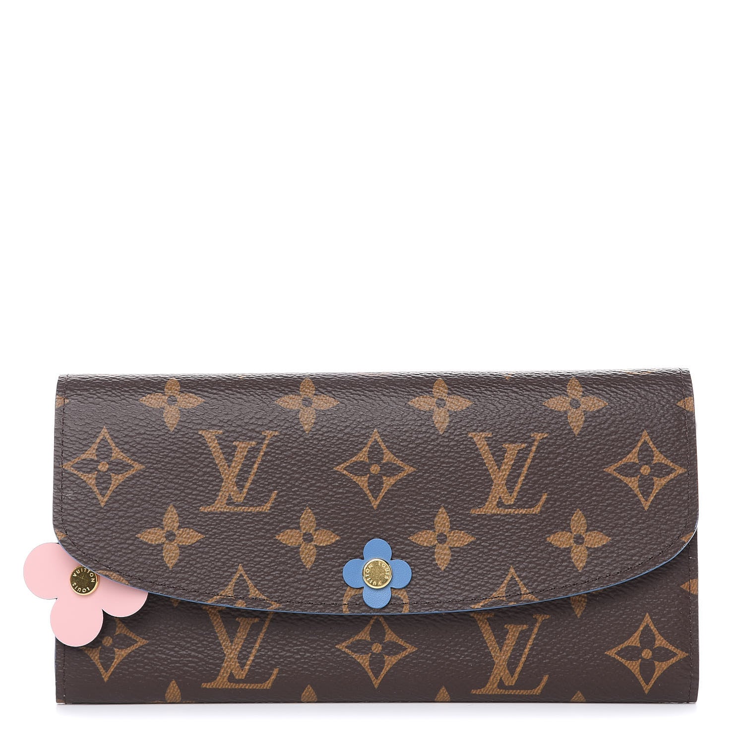 Louis Vuitton Monogram Bloom Flower Emilie Wallet Blue Jean 1 of 8