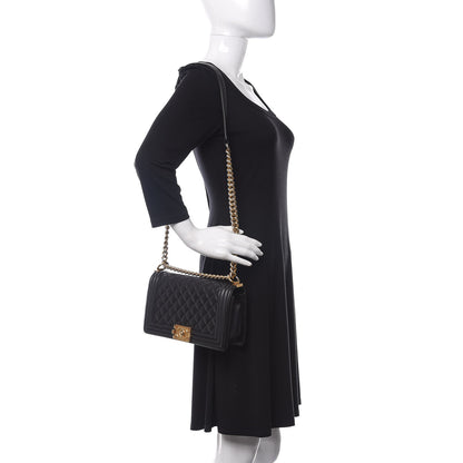 Chanel Calfskin Quilted Medium Boy Flap Black 2 of 14