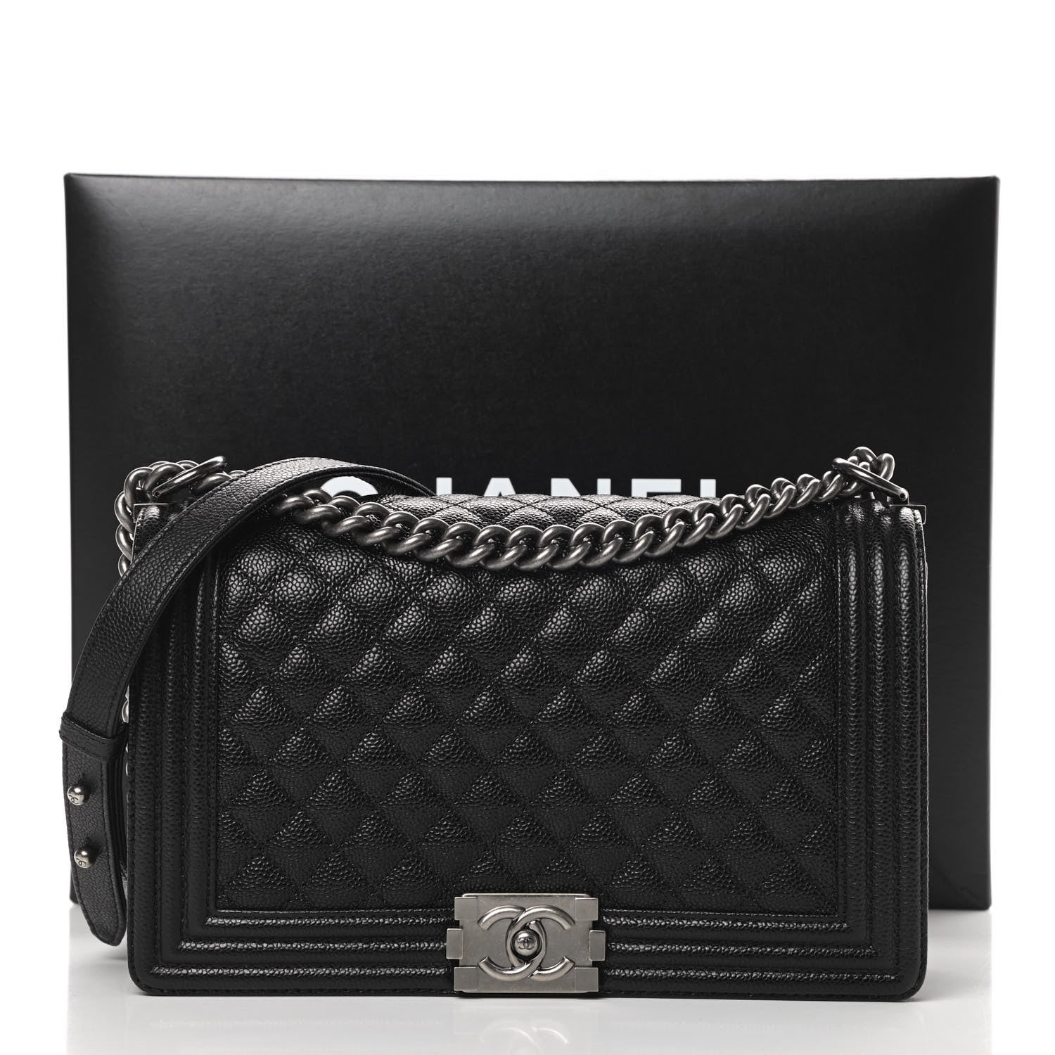 Chanel Caviar Quilted New Medium Boy Flap Black 12 of 12
