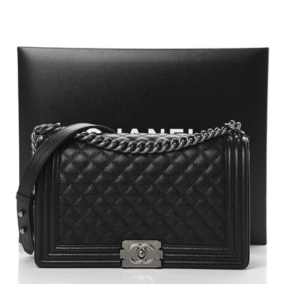 Chanel Caviar Quilted New Medium Boy Flap Black 12 of 12