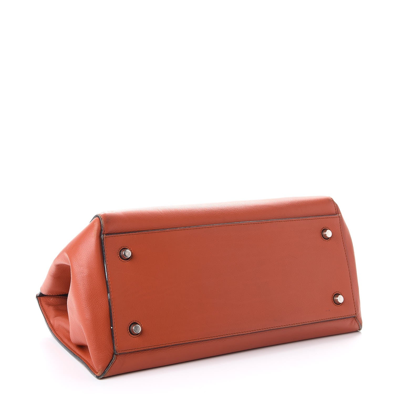 Celine Grained Calfskin Large Edge Shoulder Bag Orange 4 of 15