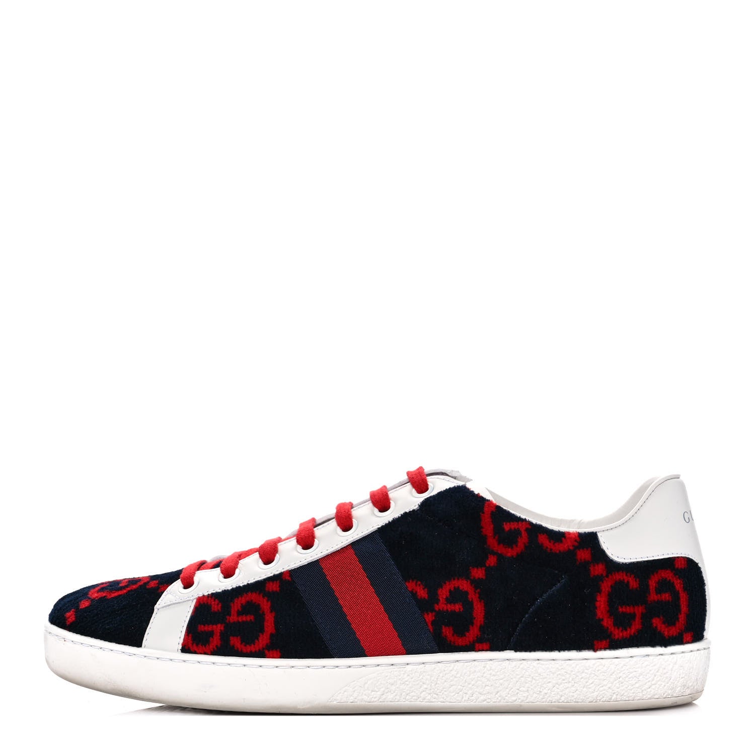 Gucci Terry Cloth GG Monogram Womens Ace Sneakers 39.5 Blue Red 1 of 10
