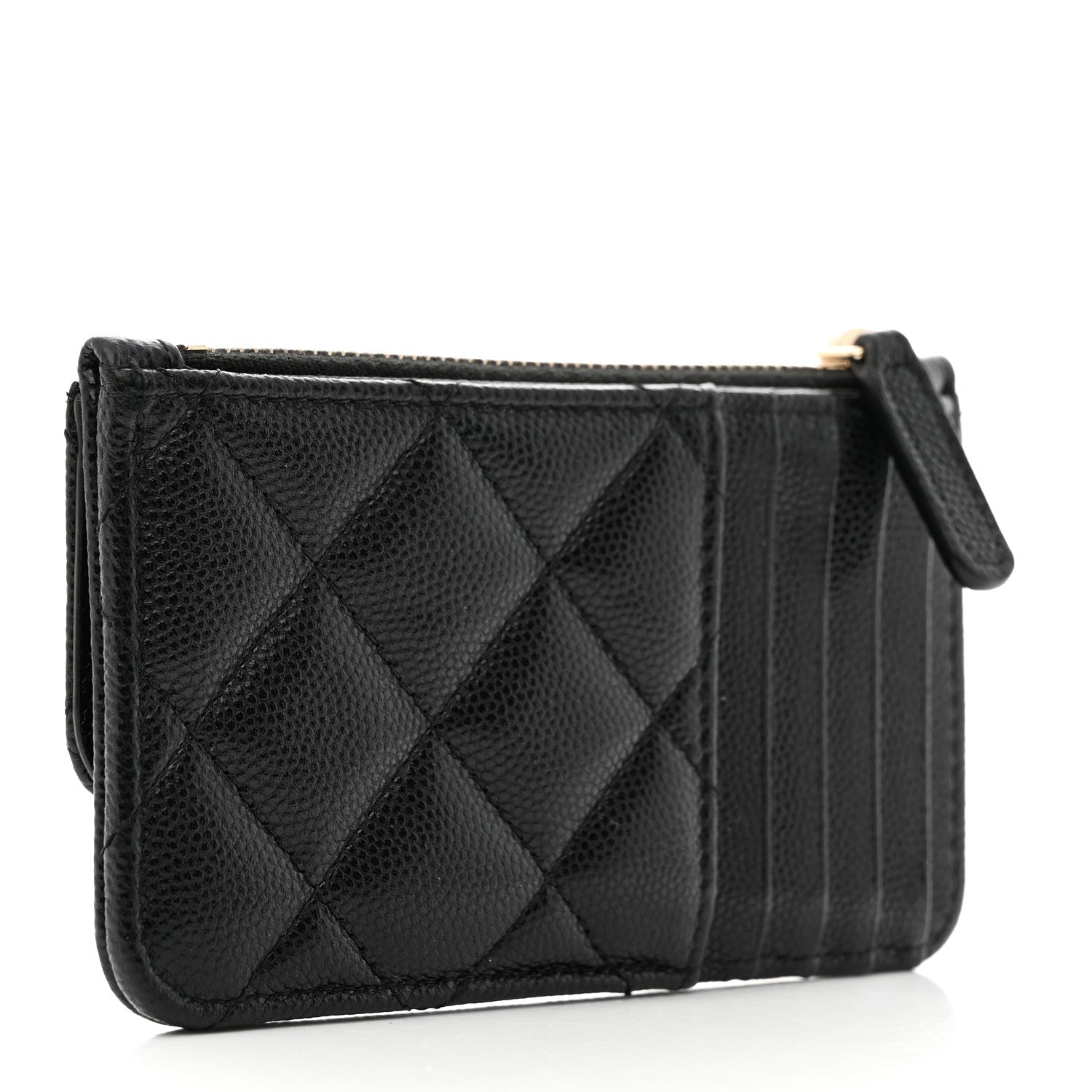 Chanel Caviar Quilted Flap Zip Card Holder Black 4 of 8