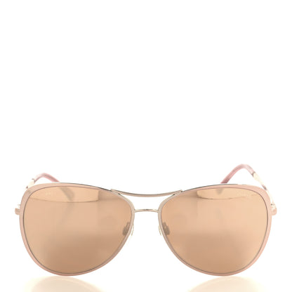 Chanel Metal Mirrored Pilot Summer Sunglasses 4223 Pink Gold 2 of 7