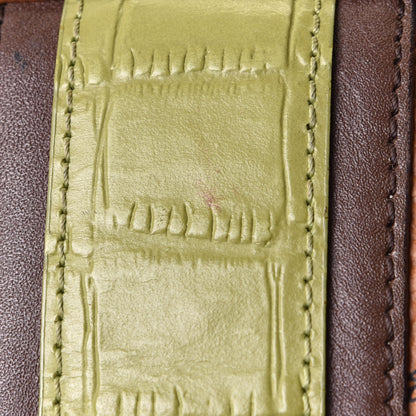 MCM Visetos Crocodile Embossed Medium Liz Shopper Tote Cognac 6 of 9