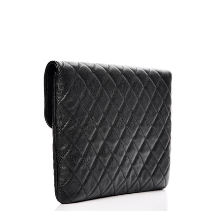 Chanel Caviar Quilted Medium Golden Class Pouch Black 3 of 8