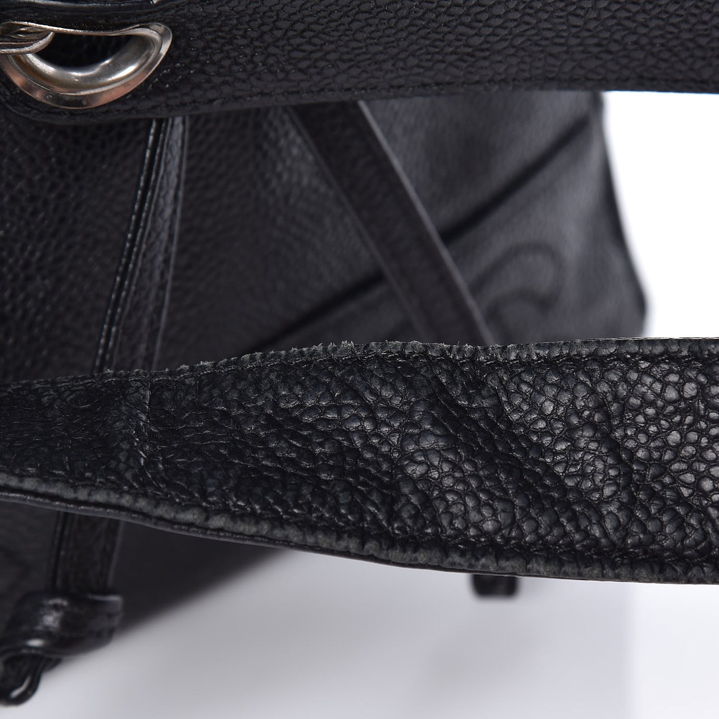 Caviar Drawstring Shoulder Bag Black