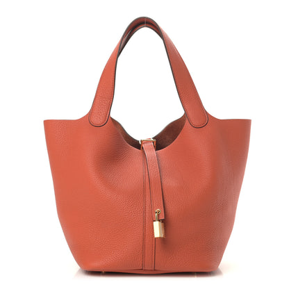 Hermes Taurillon Clemence Picotin Lock 22 MM Terre Battue 1 of 8