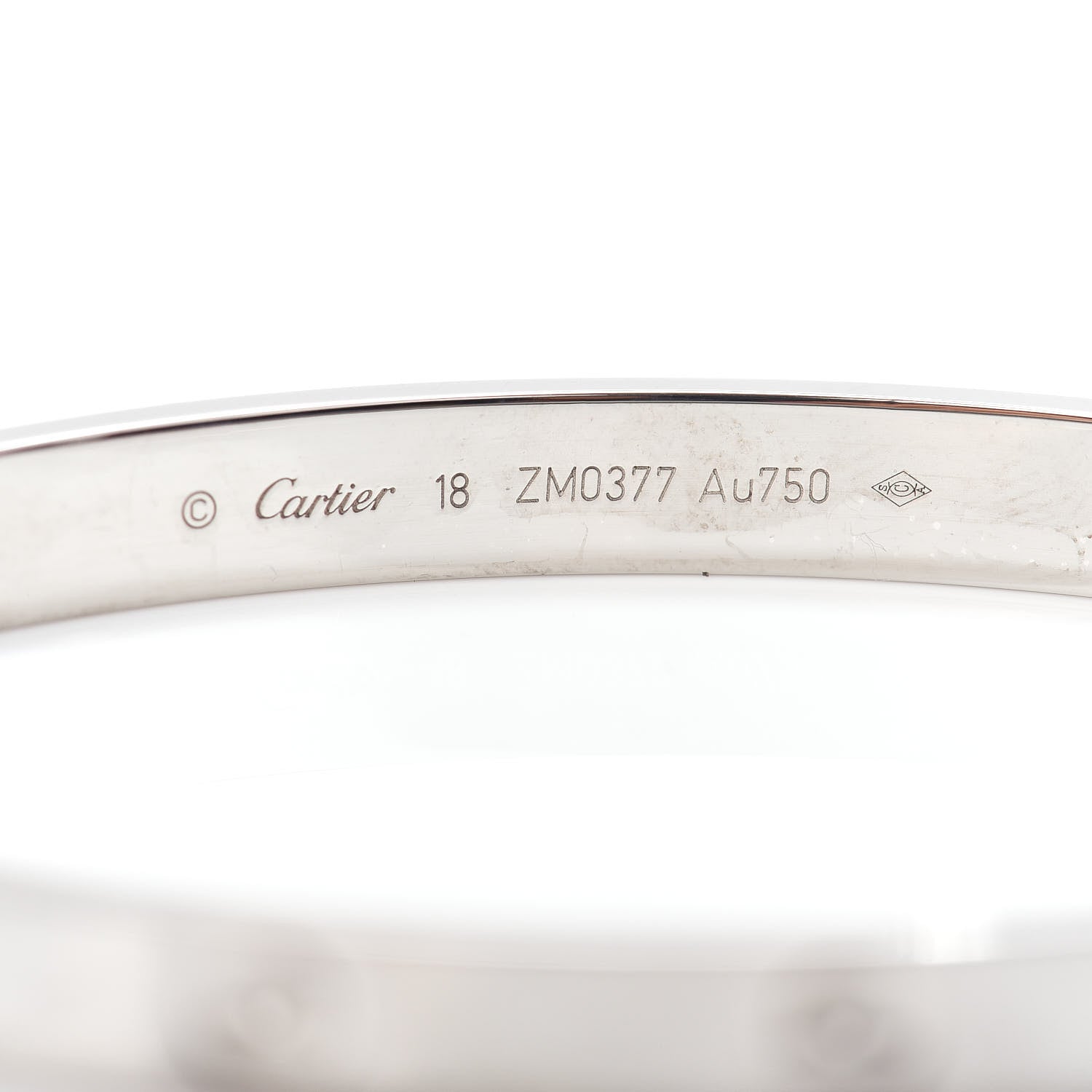 Cartier 18K White Gold LOVE Bracelet 18 4 of 5