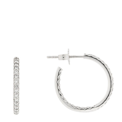 Roberto Coin 18K White Gold Diamond .52ctw Inside Outside Hoop Earrings 1 of 4