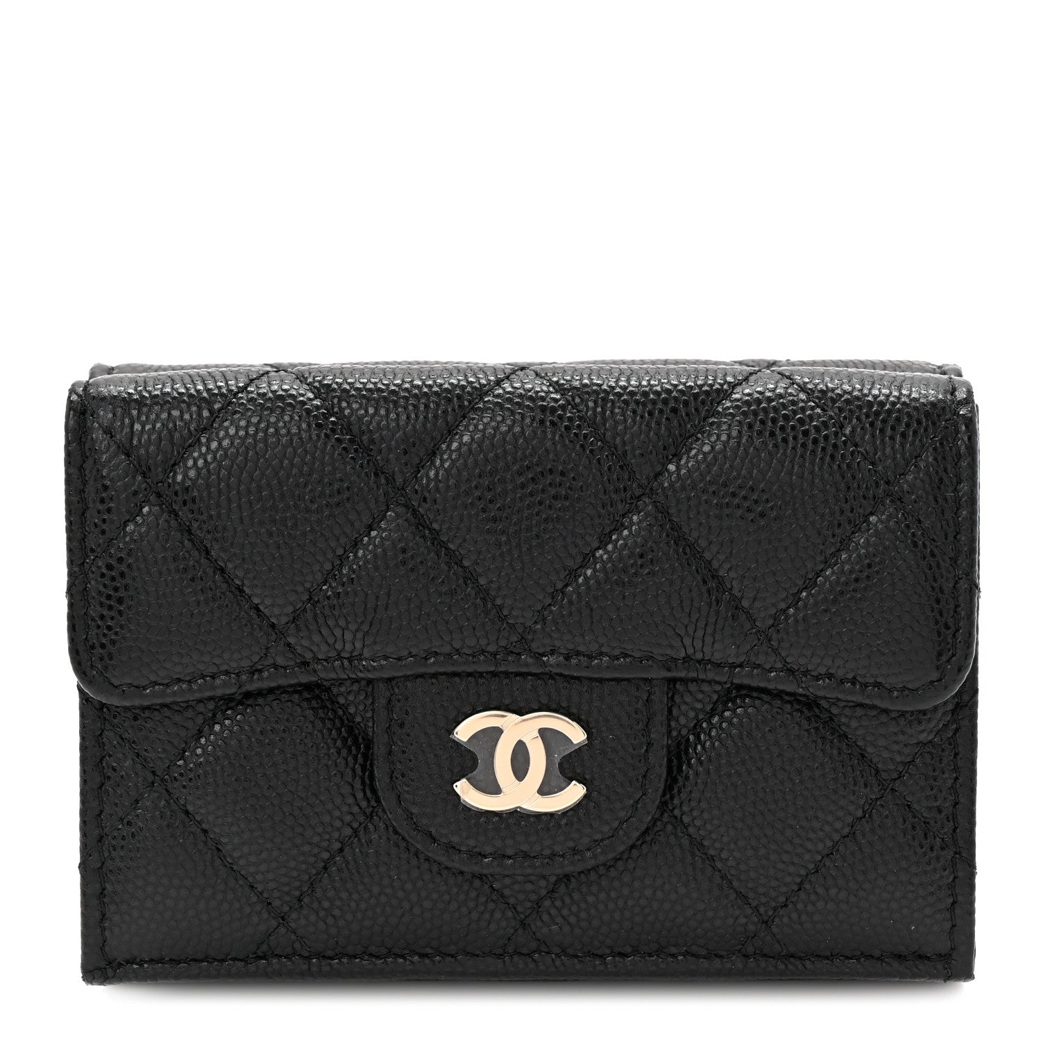 Chanel Caviar Quilted Double Flap Wallet Black 1 of 8