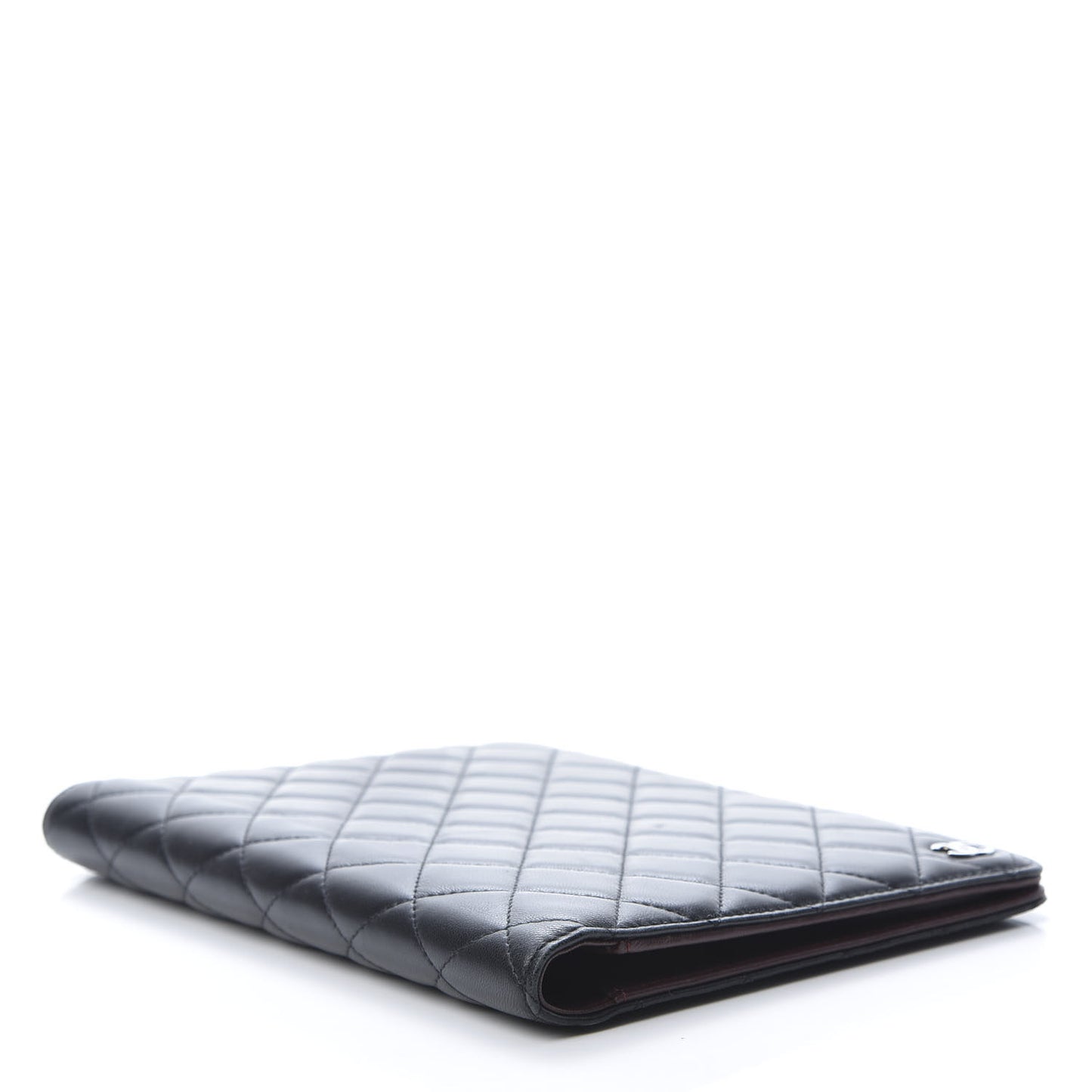 Lambskin Quilted Large Agenda Cover Black