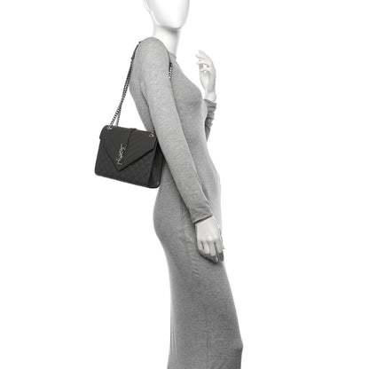 Saint Laurent Grain De Poudre Textured Mixed Matelasse Medium Triquilt Monogram Satchel Earth 2 of 11