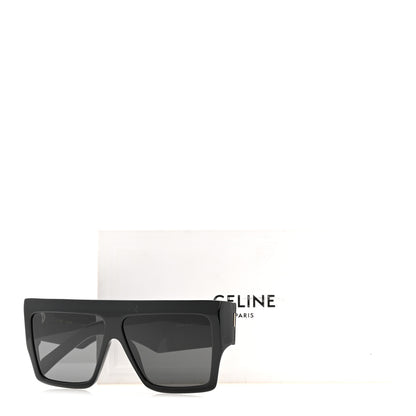 Celine Acetate Flat Top Rectangular Sunglasses CL400921 Black 7 of 7