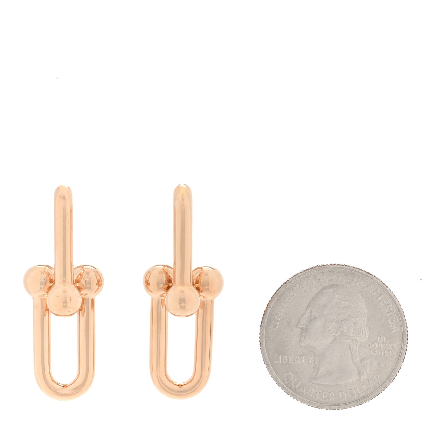 Tiffany 18K Rose Gold Large HardWear Link Earrings 2 of 4