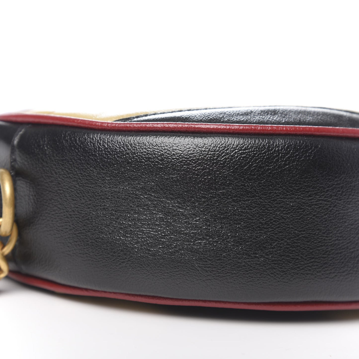 Azalea Calfskin Matelasse Diagonal Patchwork Mini Torchon GG Marmont Round Shoulder Bag Black Beige Romantic Cerise