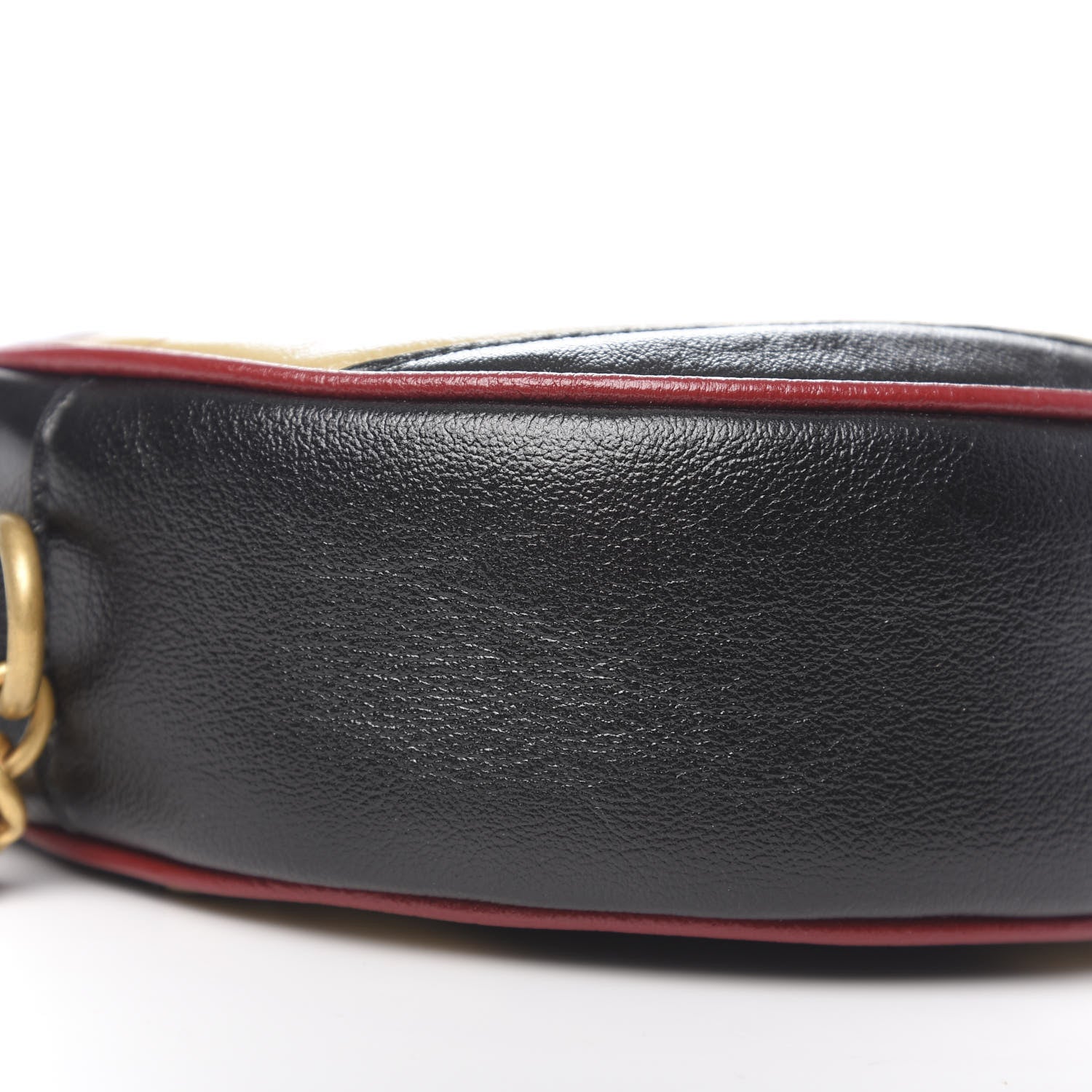 Gucci Azalea Calfskin Matelasse Diagonal Patchwork Mini Torchon GG Marmont Round Shoulder Bag Black Beige Romantic Cerise 8 of 10
