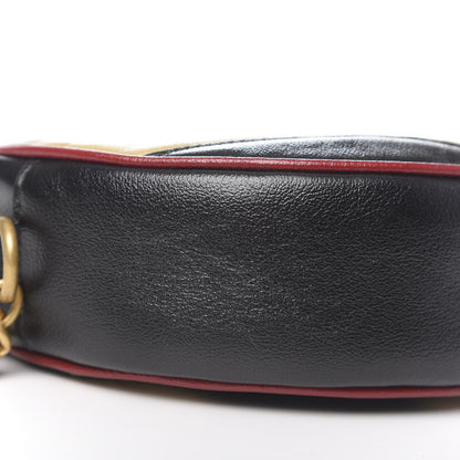 Gucci Azalea Calfskin Matelasse Diagonal Patchwork Mini Torchon GG Marmont Round Shoulder Bag Black Beige Romantic Cerise 7 of 9