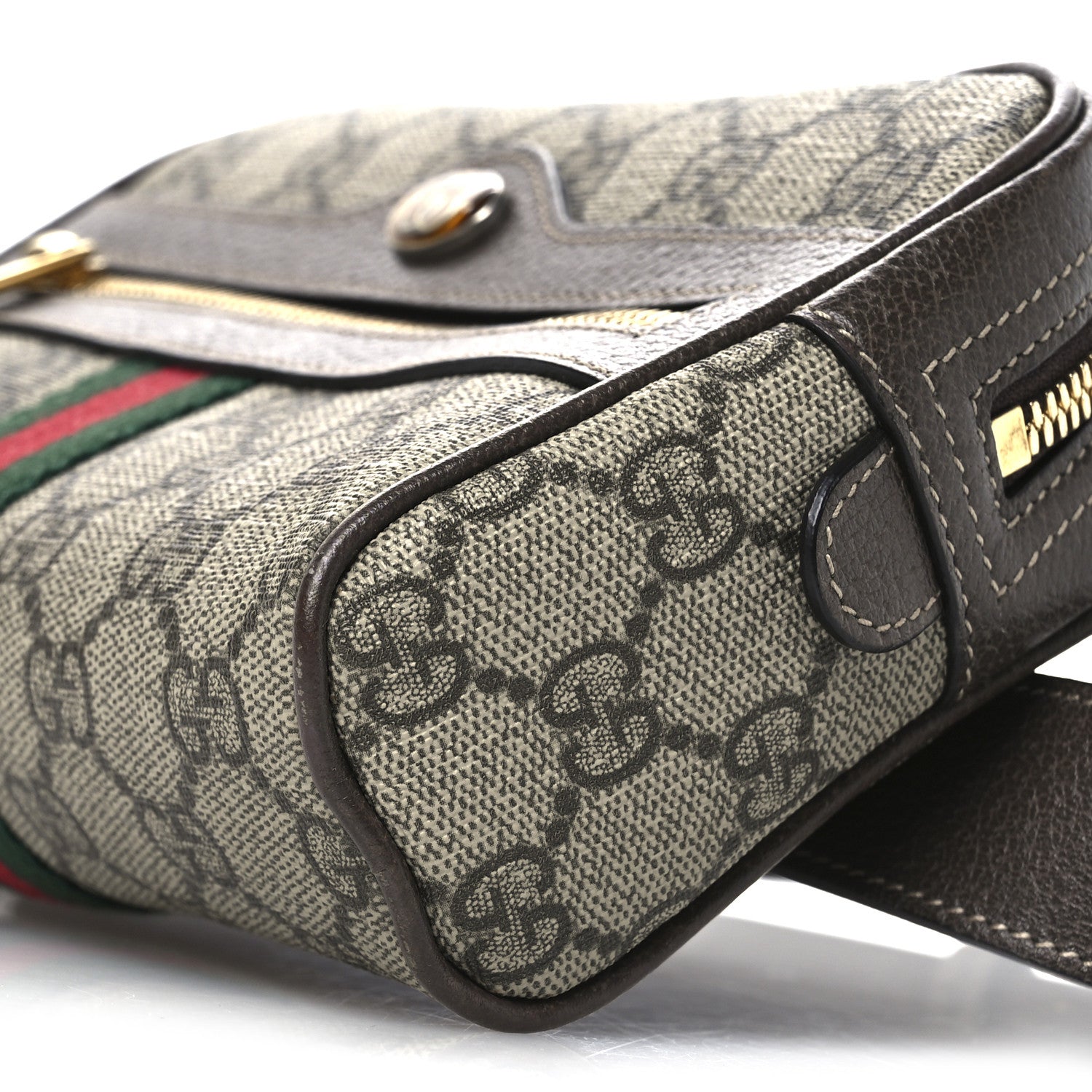 Gucci GG Supreme Monogram Web Small Ophidia Belt Bag 85 34 Dark Brown 10 of 10