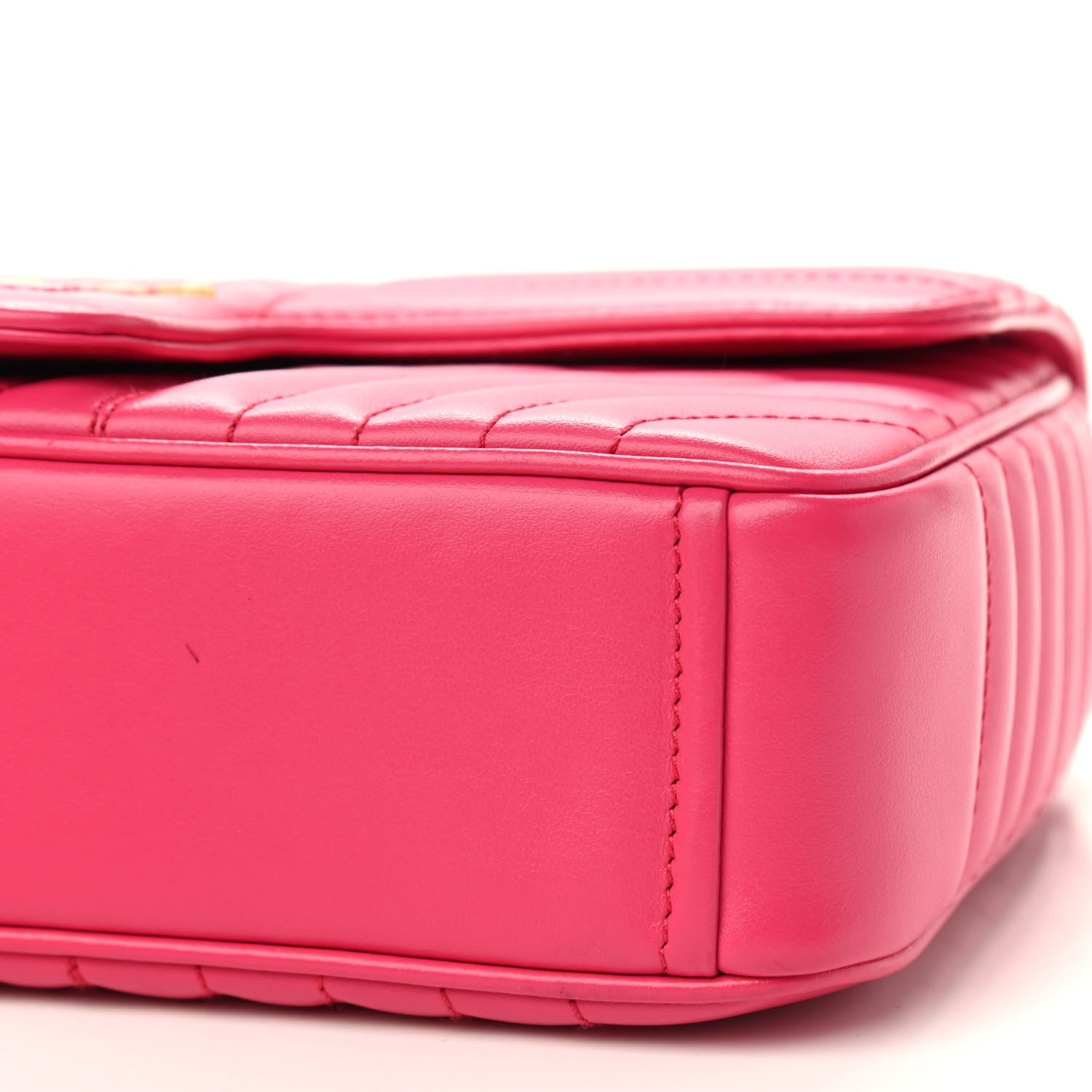 Prada Soft Calfskin Impunture Diagramme Medium Chain Flap Shoulder Bag Magenta 8 of 8
