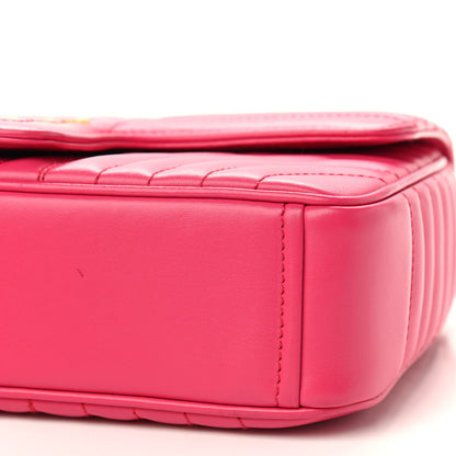 Prada Soft Calfskin Impunture Diagramme Medium Chain Flap Shoulder Bag Magenta 8 of 8