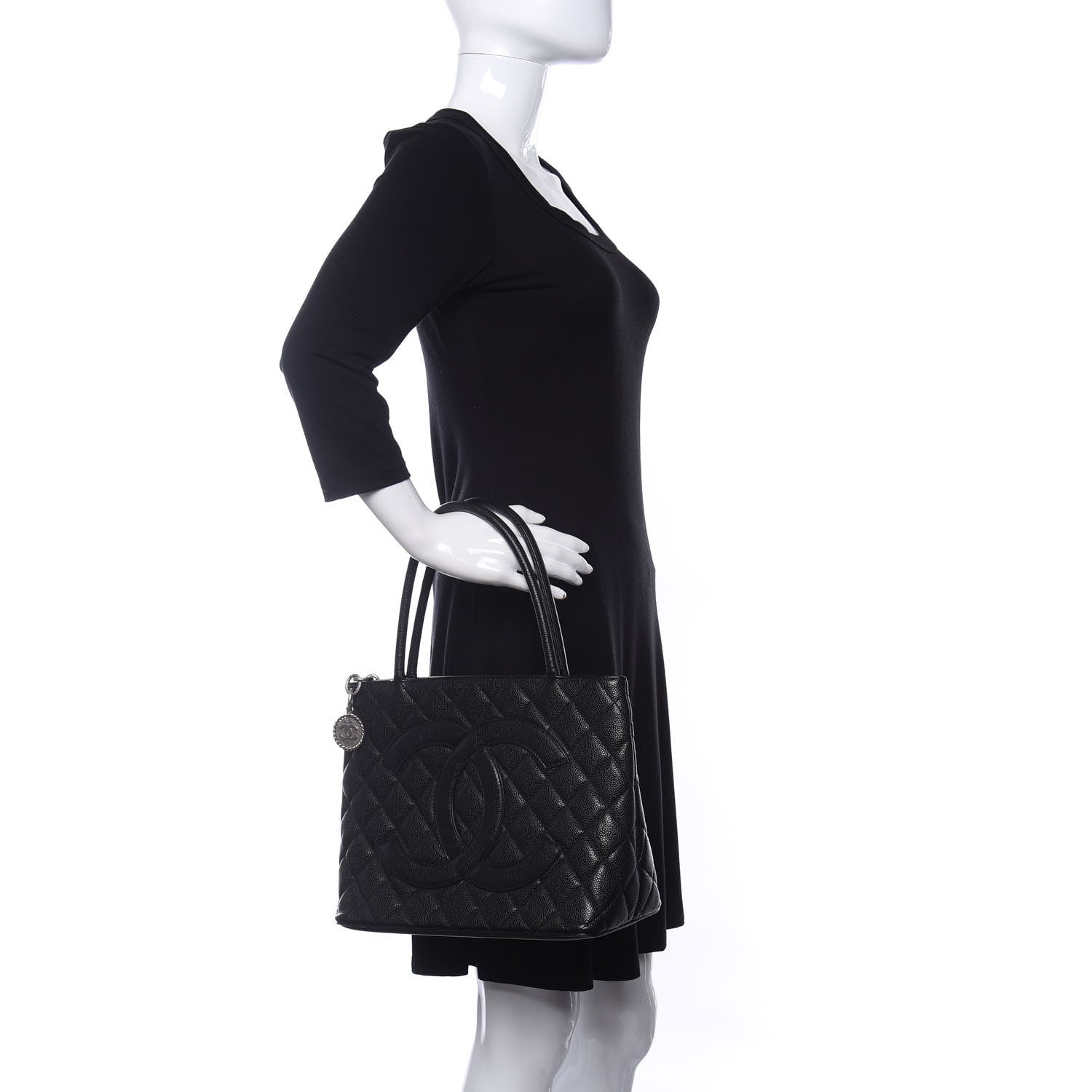 Chanel Caviar Quilted Medallion Tote Black 2 of 10