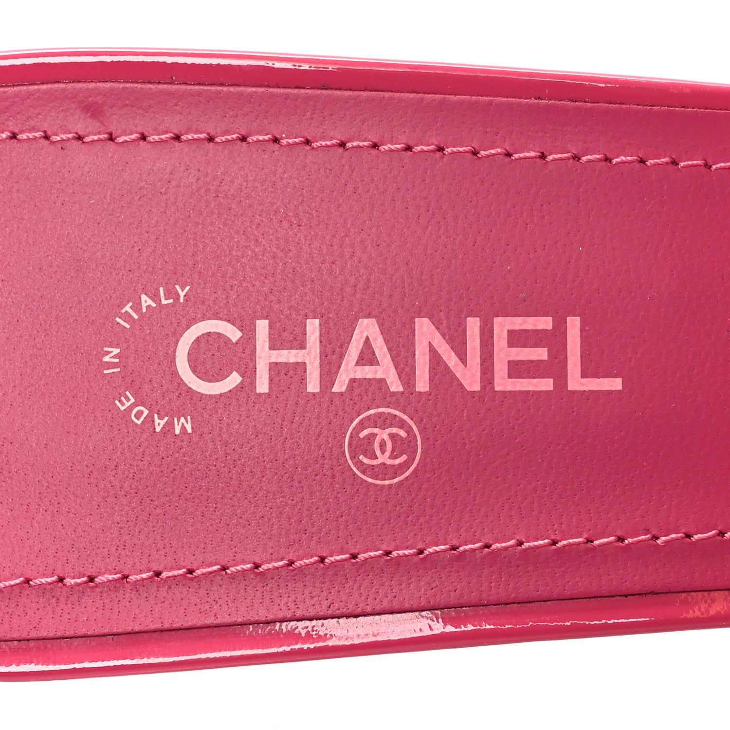 Chanel Patent Calfskin CC Mules 41 Dark Pink Light Pink 8 of 8
