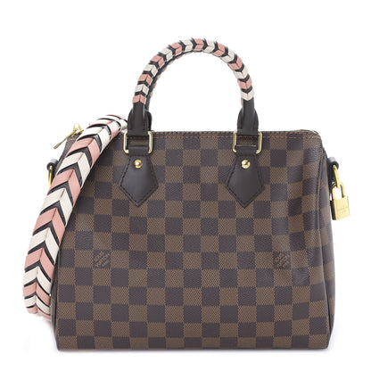 Louis Vuitton Damier Ebene Braided Speedy Bandouliere 25 Pink 1 of 8