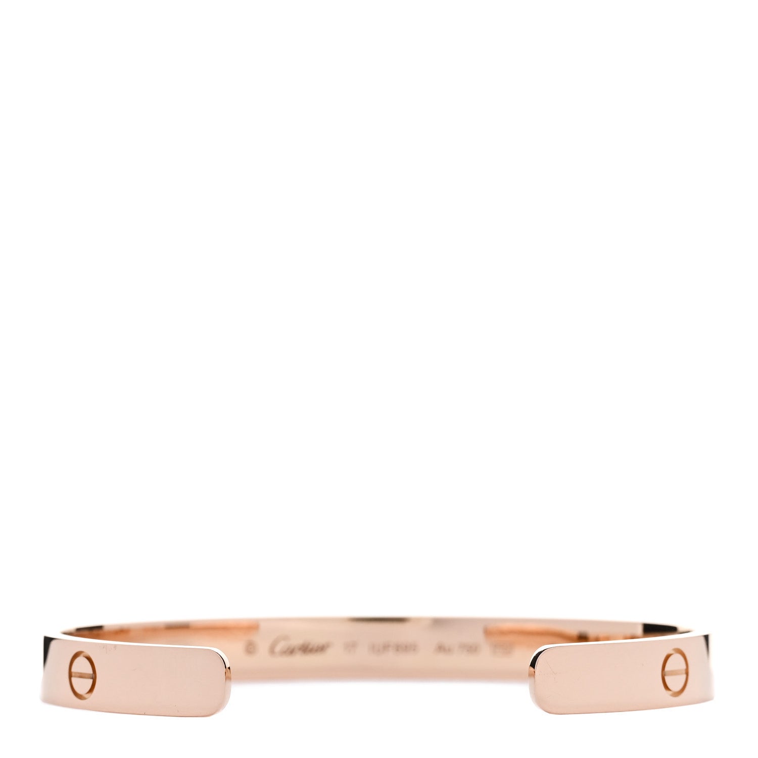 Cartier 18K Pink Gold LOVE Cuff Bracelet 17 2 of 3