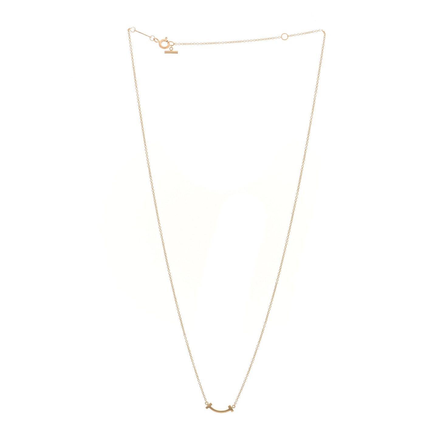 18K Yellow Gold Mini T Smile Pendant Necklace