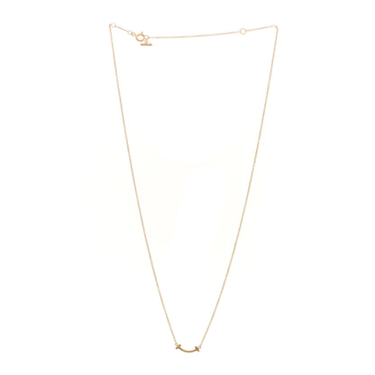 Tiffany 18K Yellow Gold Mini T Smile Pendant Necklace 3 of 5
