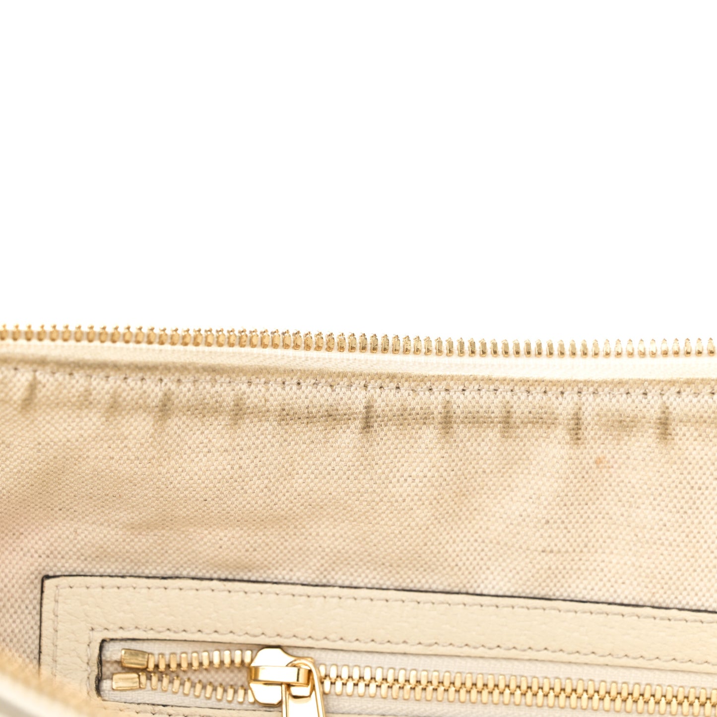 GG Supreme Monogram Flora Web Small Ophidia Half Moon Hobo White
