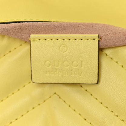 Gucci Calfskin Matelasse Super Mini GG Marmont Shoulder Bag Banana 6 of 11