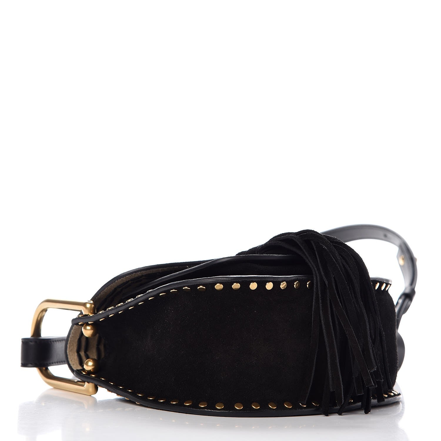 Chloe Suede Calfskin Braided SMini Hudson Shoulder Bag Black 4 of 7