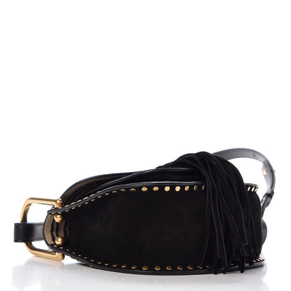 Chloe Suede Calfskin Braided SMini Hudson Shoulder Bag Black 4 of 7