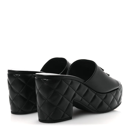 Chanel Lambskin Quilted CC Platform Mules 39 Black 5 of 11