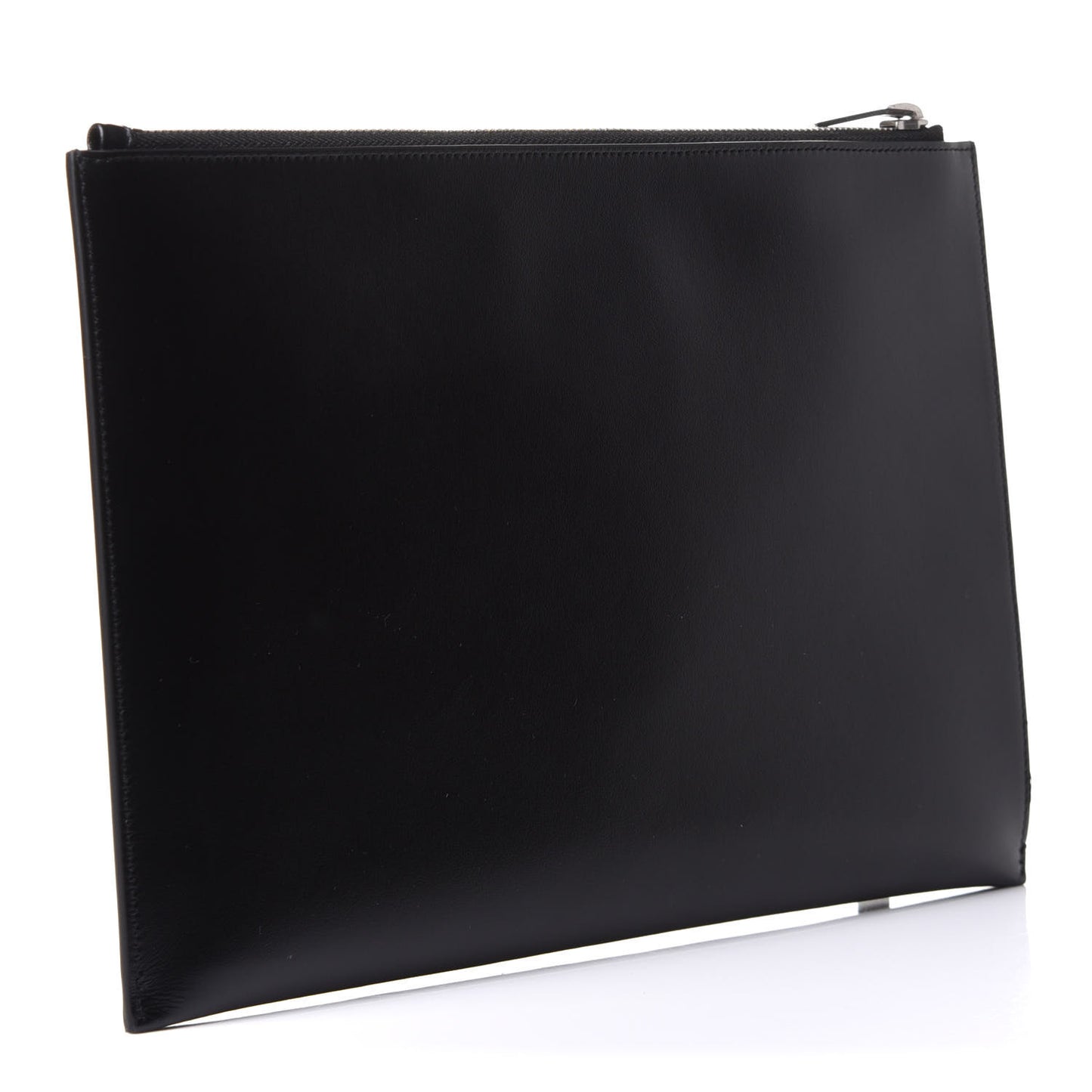 Calfskin Logo Zipped Tablet Pouch Black