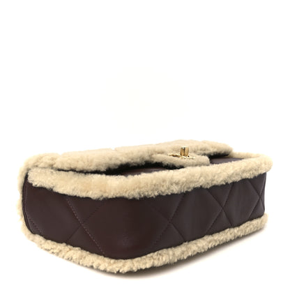 Chanel Shearling Lambskin Quilted Furry Coco Flap Beige Dark Brown 4 of 12