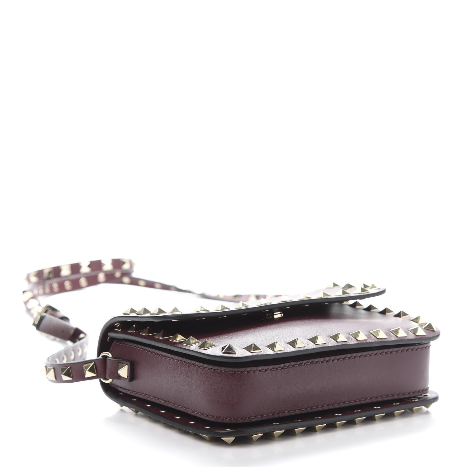 Valentino Garavani Vitello Rockstud Flap Crossbody Bag Rubin 4 of 12